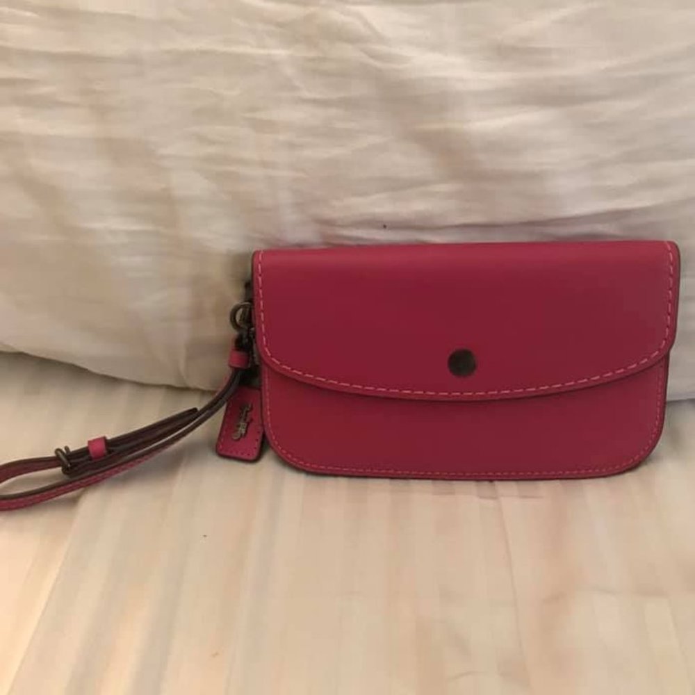 Coach 1941 Clutch, Fuchsia/Black Copper